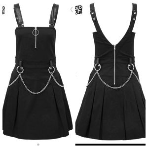 KILLSTAR Regan Pinafore Gothic Black Dress